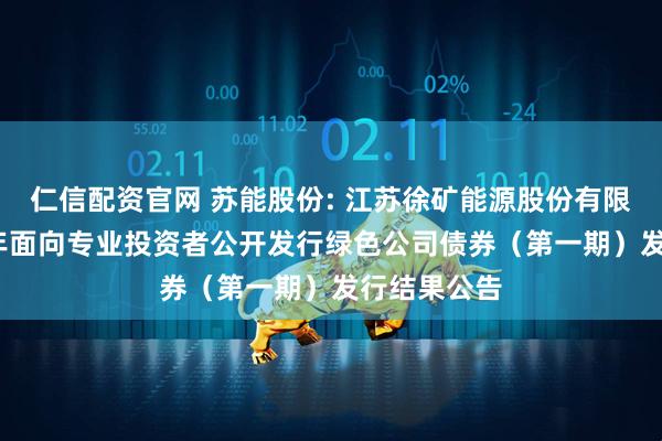 仁信配资官网 苏能股份: 江苏徐矿能源股份有限公司2025年面向专业投资者公开发行绿色公司债券（第一期）发行结果公告