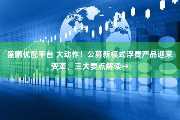 盛鹏优配平台 大动作！公募新模式浮费产品迎来变革，三大要点解读→